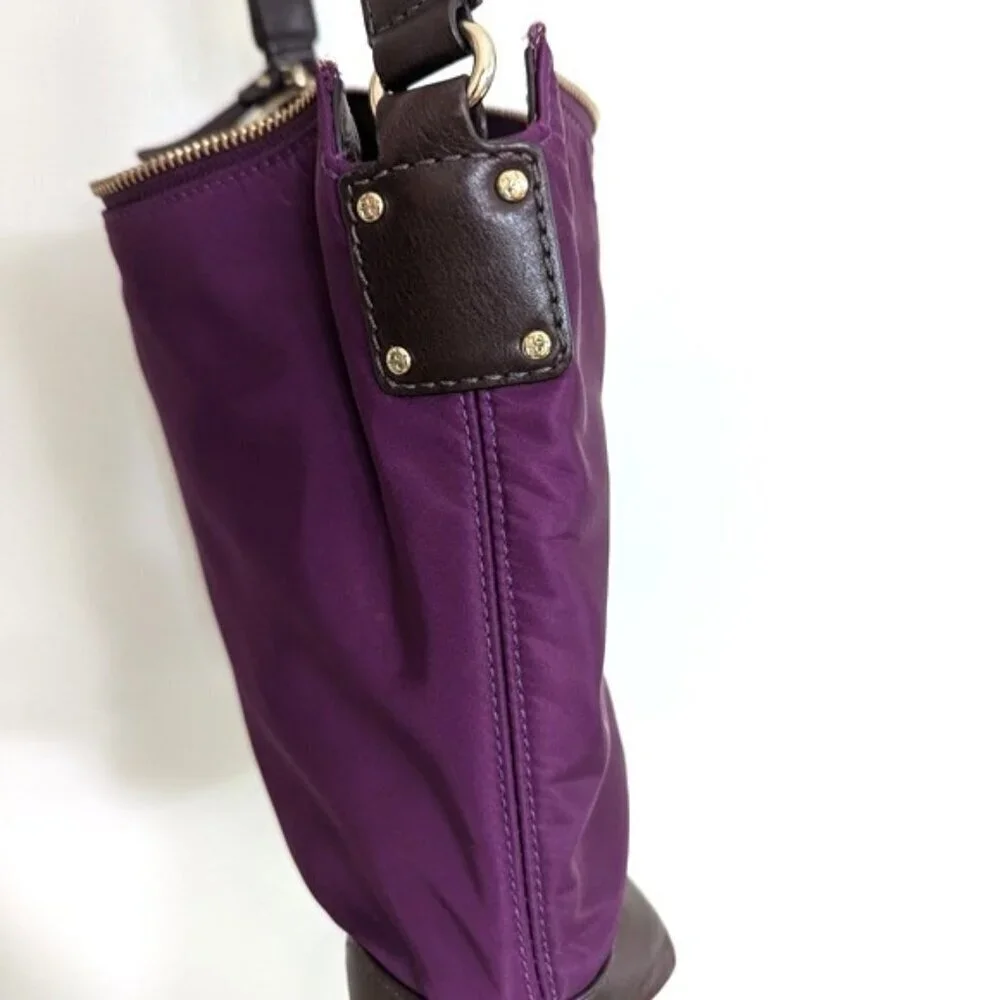 Kate Spade Purple Nylon Hobo Bag‎ Leather Accents 11